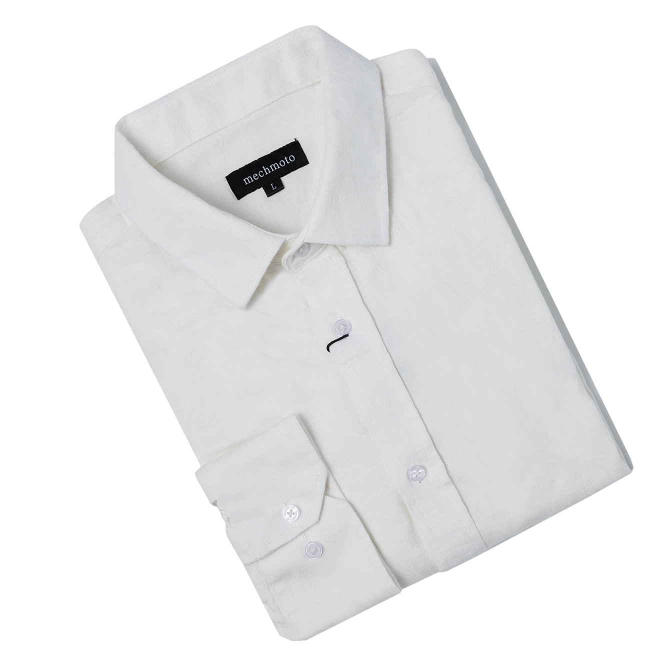 Luxury self embossed L/S shirt with back box pleat