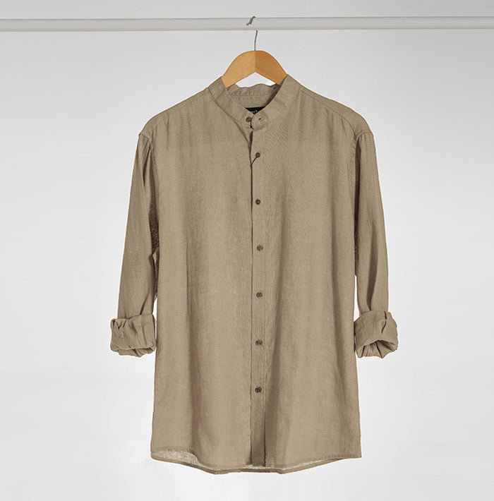 Chinese Collar Linen Shirt