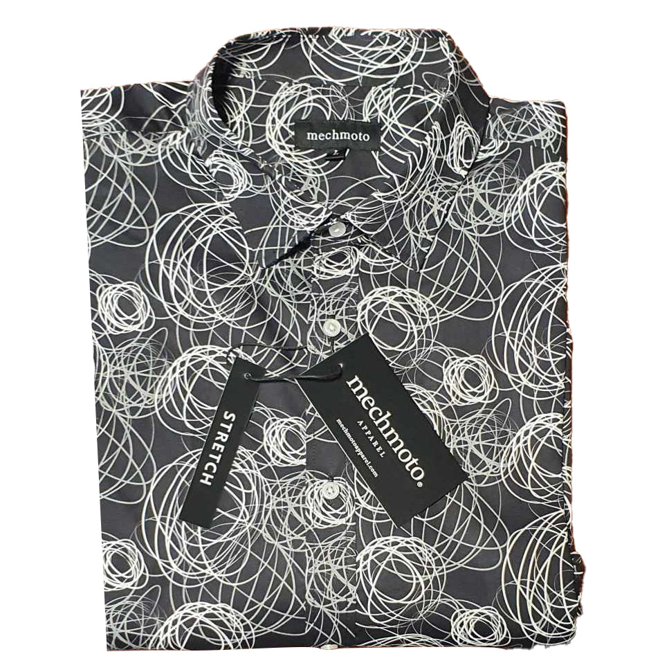 Squiggle Print Button Down Collar Shirt