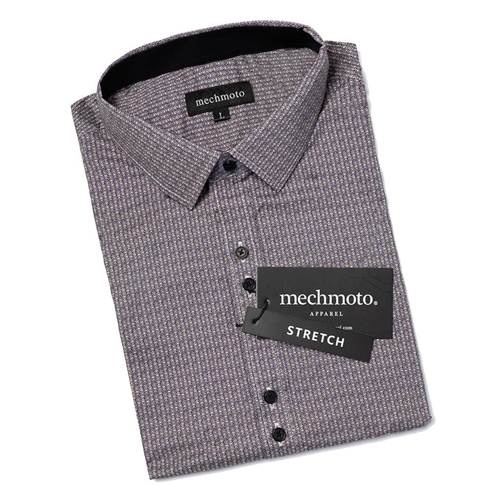 Geo Stretch Shirt With Button Treatment