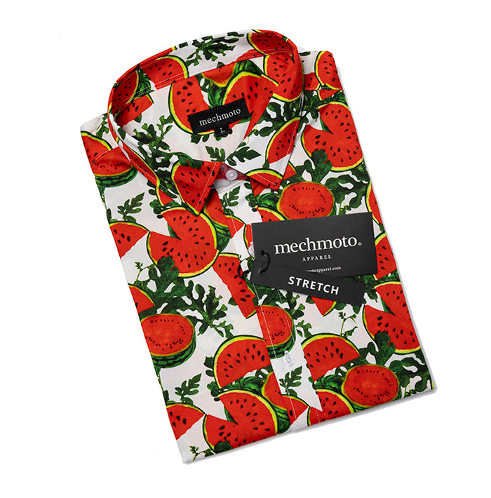 Stretch Watermelon Shirt With Back Darts