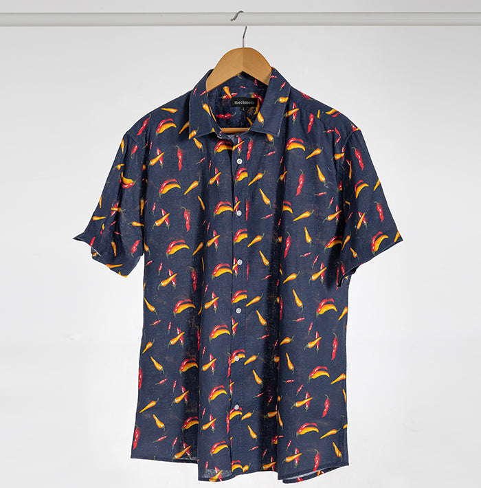 Linen Chilli Print Shirt