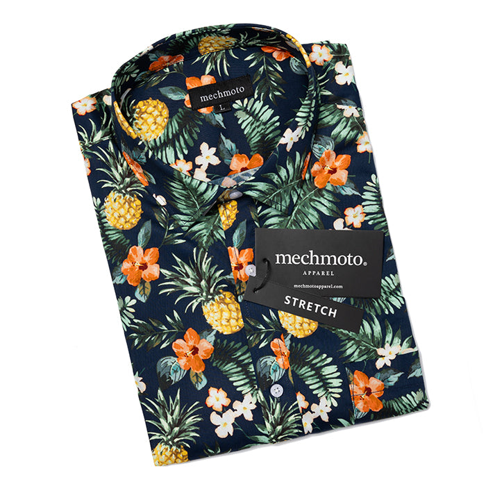 Summer Fruit Print Shirt With Pocket