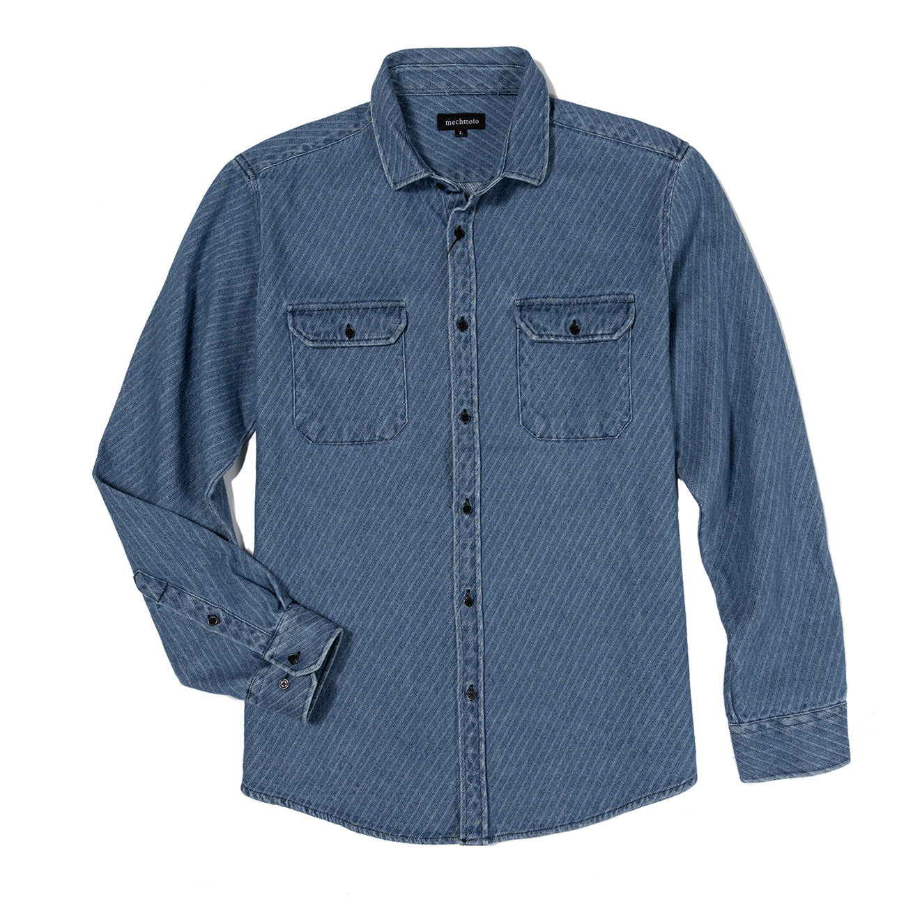 16.2 Pocket Textured Denim Shirt