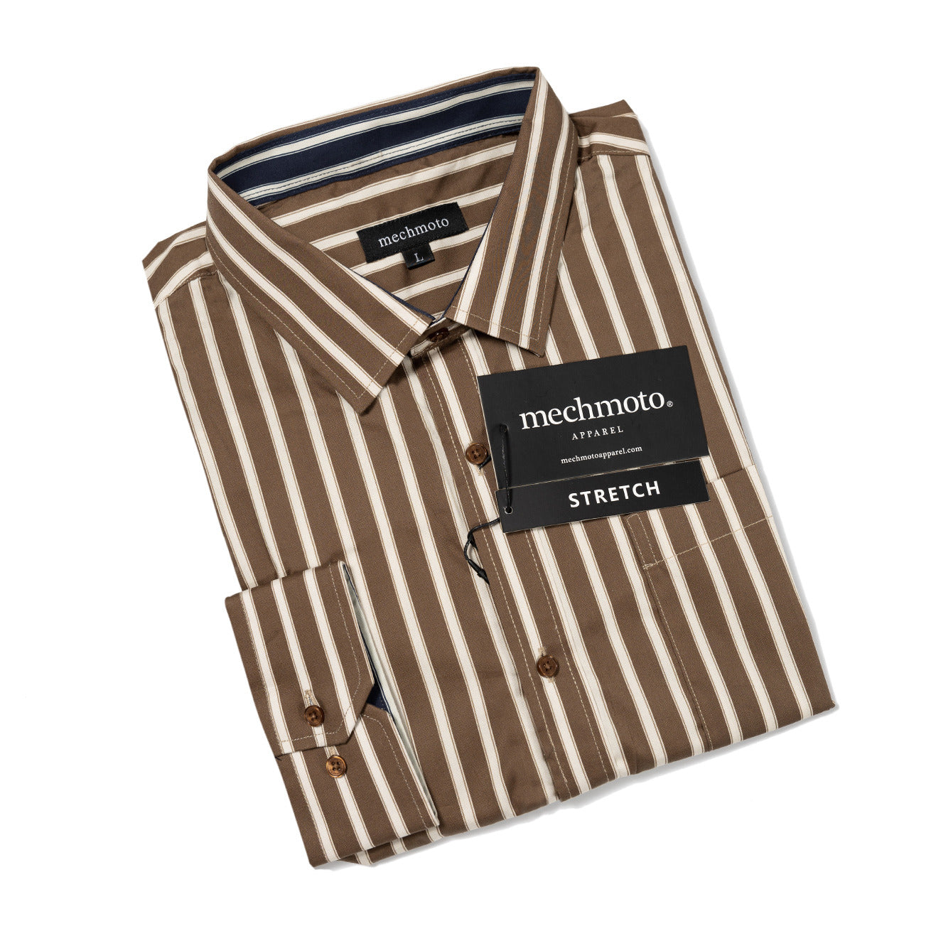 18.Stretch Stripe Shirt With Contrast Collar