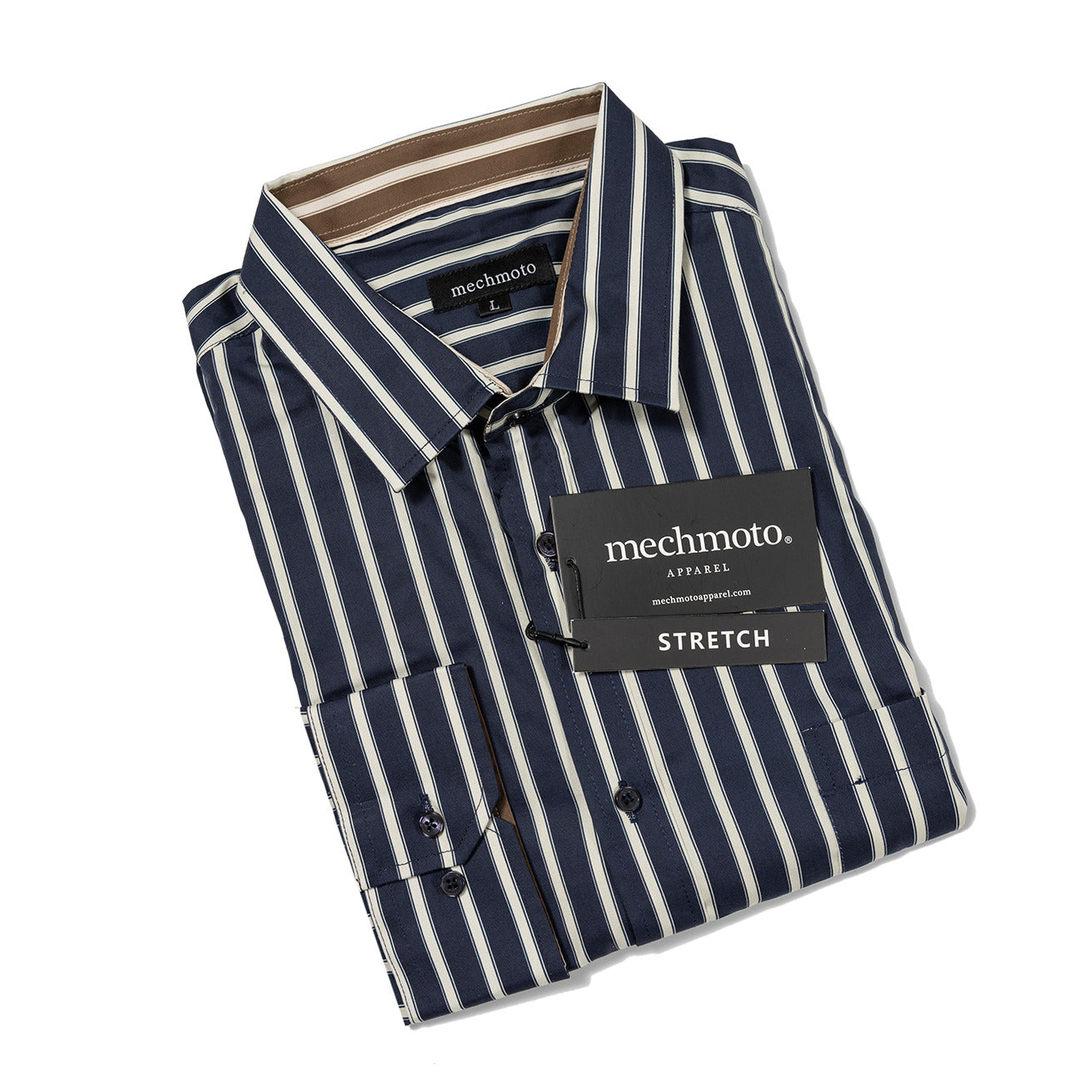 18.Stretch Stripe Shirt With Contrast Collar