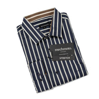 18.Stretch Stripe Shirt With Contrast Collar