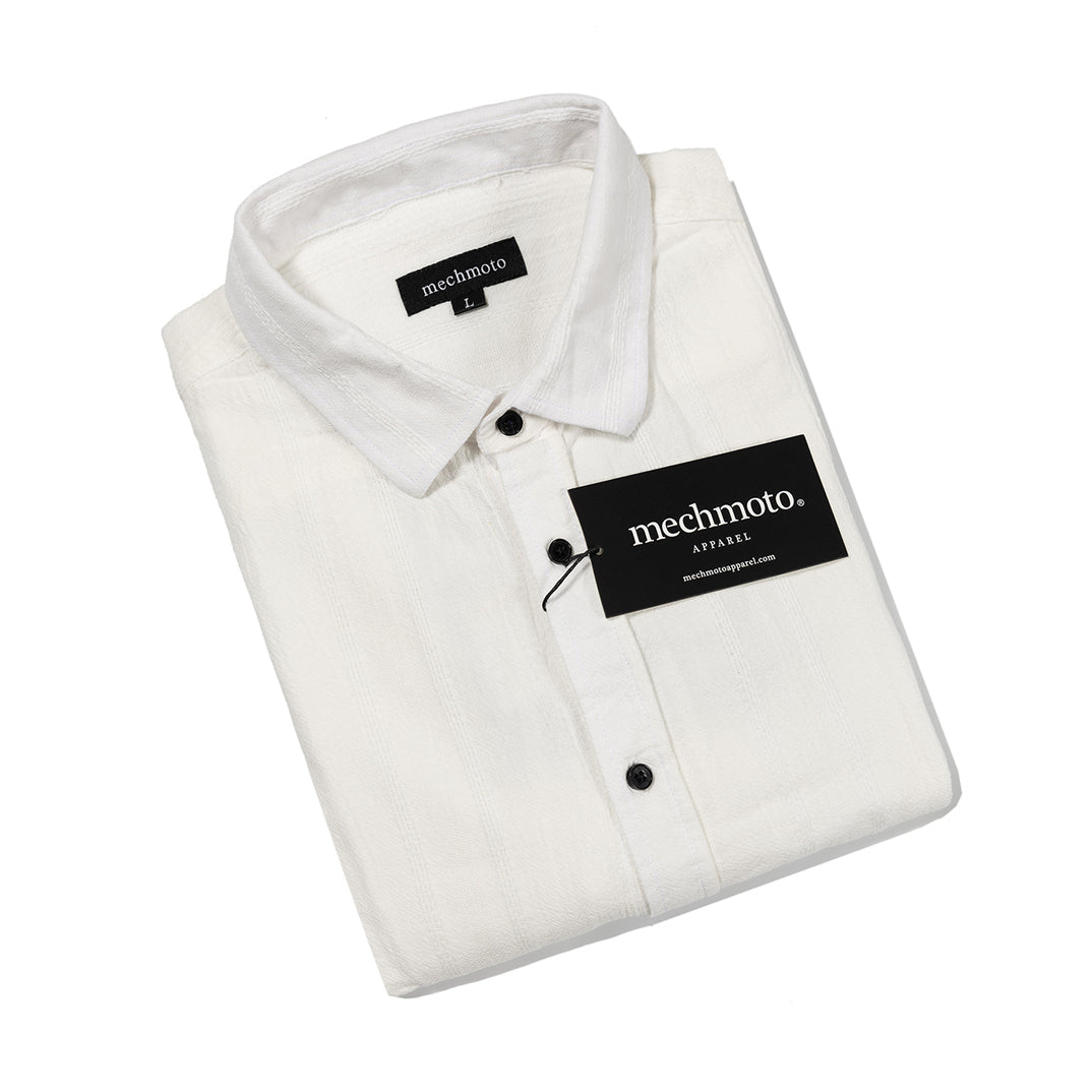 22.Linen  Textured Shirt With Back Box  Pleat