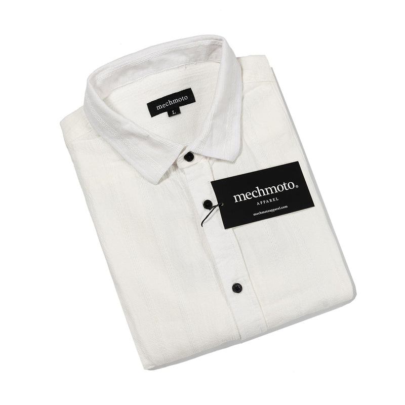 22.Linen  Textured Shirt With Back Box  Pleat