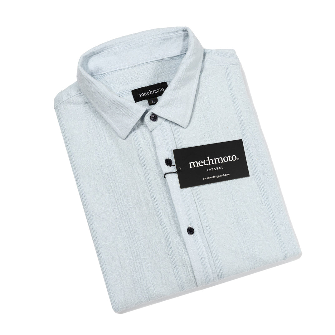 22.Linen  Textured Shirt With Back Box  Pleat