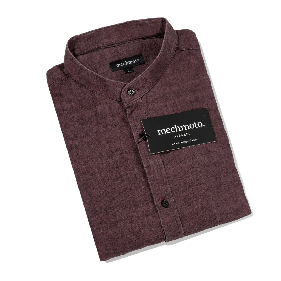 23.Textured Cotton Shirt With Chinese Collar