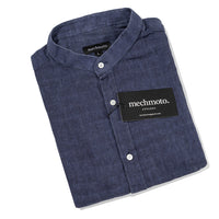 23.Textured Cotton Shirt With Chinese Collar