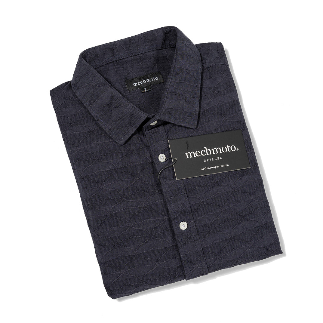 25.Linen Blend Textured Shirt With Box Pleat At Back