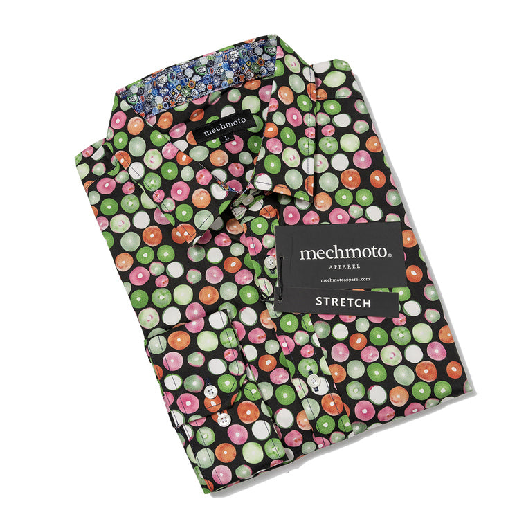 41.Stretch Colour Circle Shirt With Contrast In Neck Line