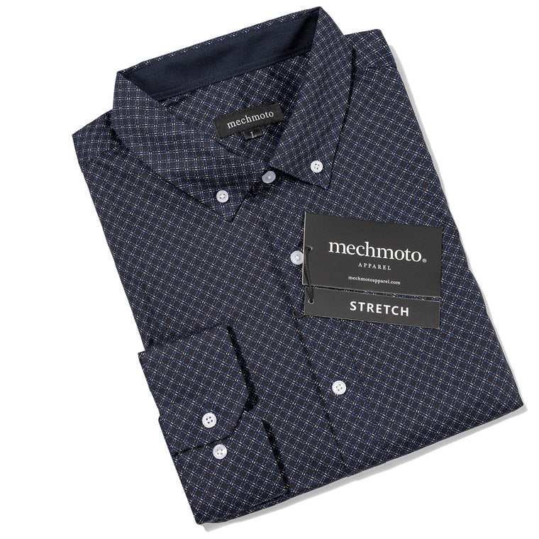 43.Stretch Mini Print Shirt