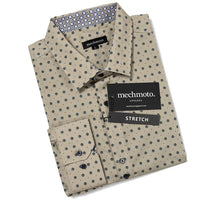 44.Stretch  Printed Shirt With   Contrast In Collar And Cuffs