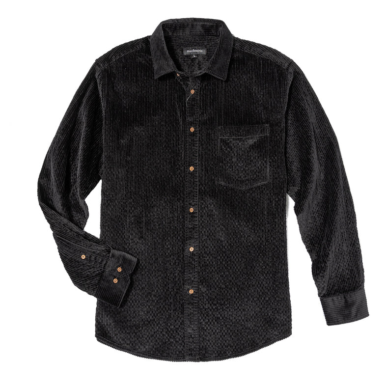 47.Cord Shirt With Chest Pocket Back Box Pleat