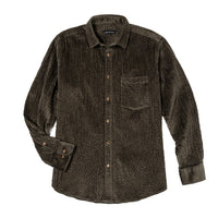 47.Cord Shirt With Chest Pocket Back Box Pleat