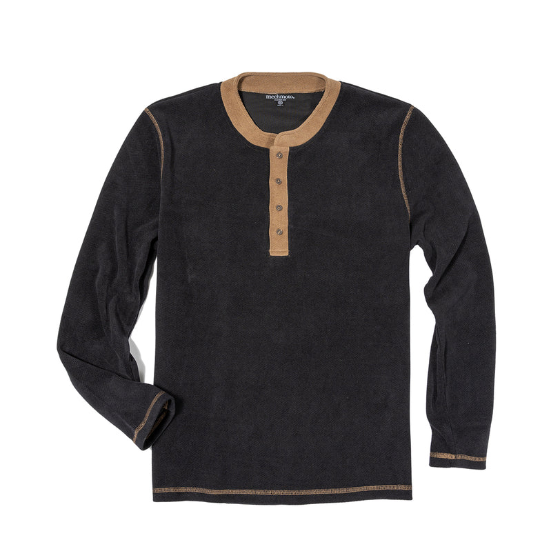 60. 3 Button Grandpa Top With Contrast Stitching