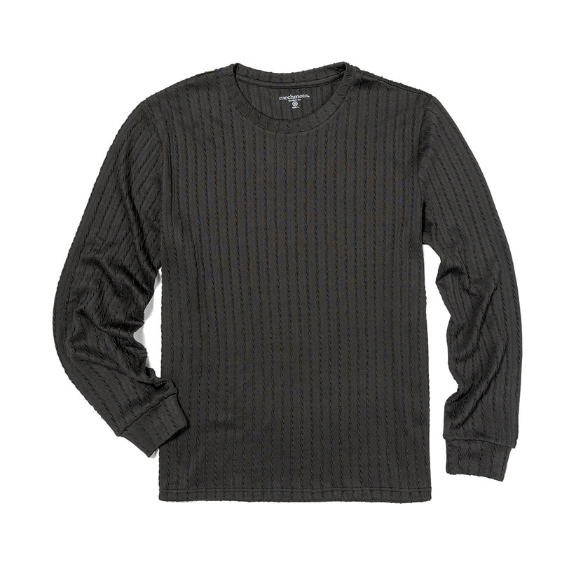 62.Rope Texture L/S Top With Crew Neck