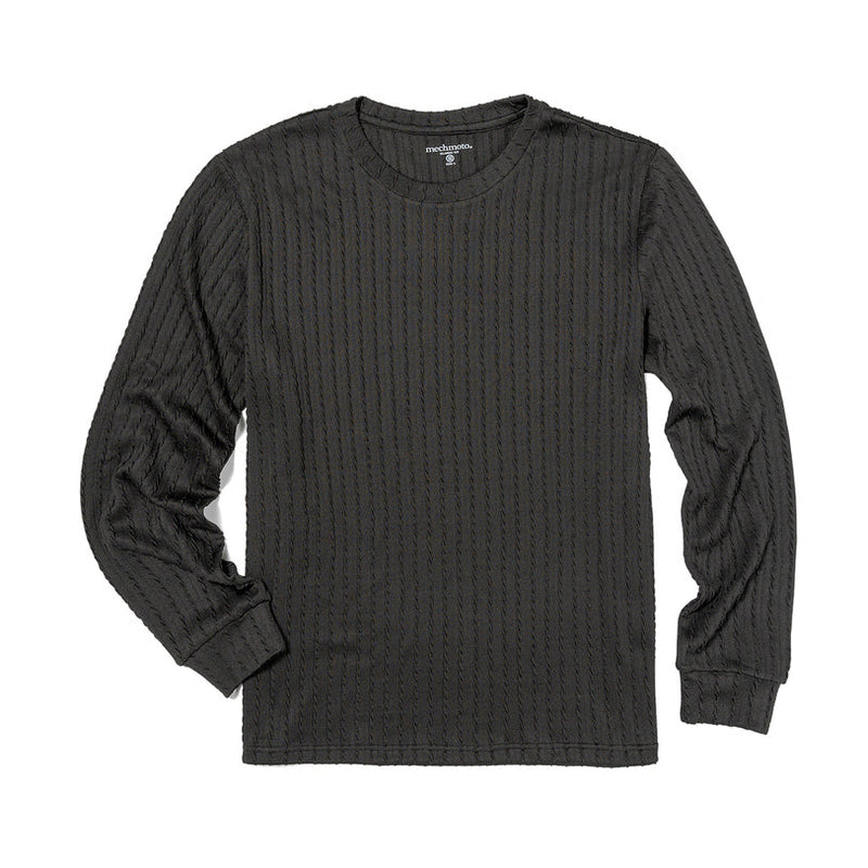 62.Rope Texture L/S Top With Crew Neck