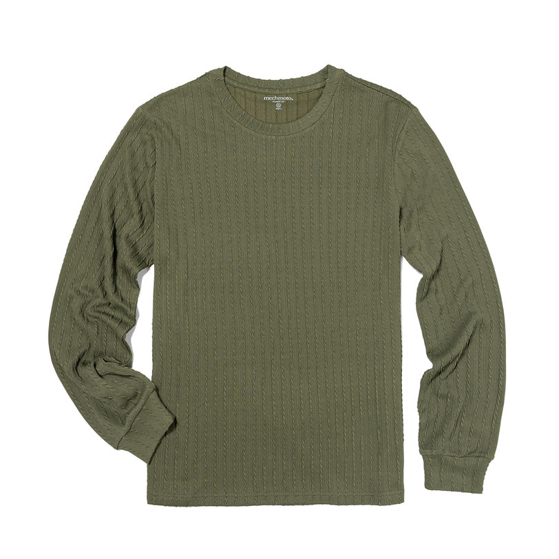 62.Rope Texture L/S Top With Crew Neck