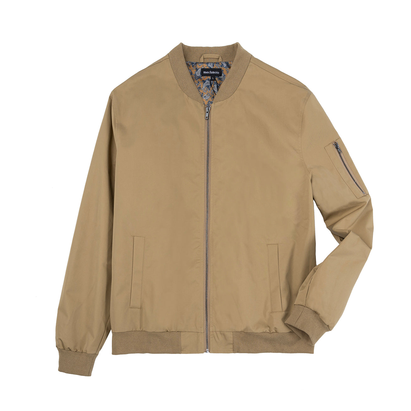 Light weight bomber jkt side jet pocket, pocket detail on sleeves