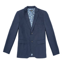 Linen type jacket two buttoned two back vents contrast lining