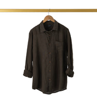 L/S linen shirt with chest pocket