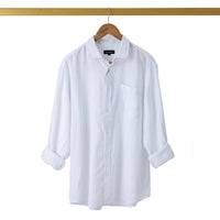 L/S linen shirt with chest pocket