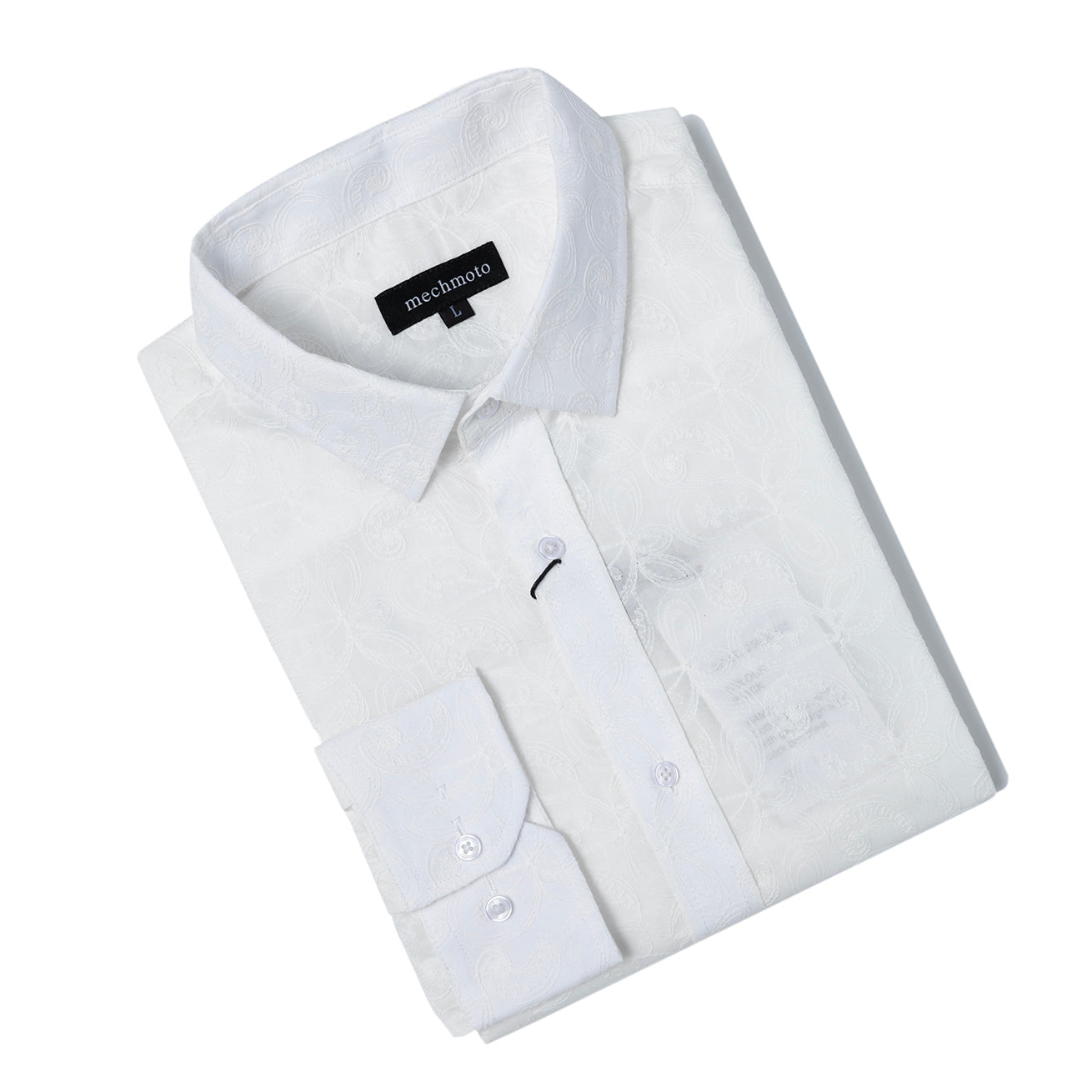 Embossed L/S shirt with two back darts