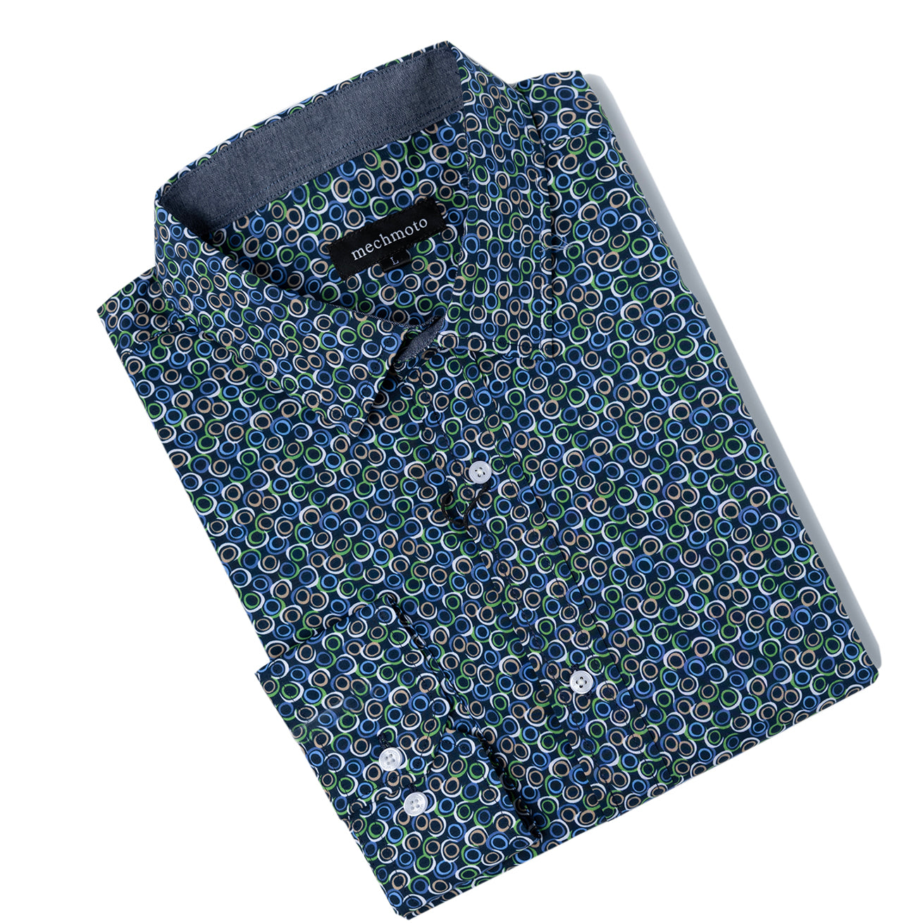 Stretch shirt with circle print and box please