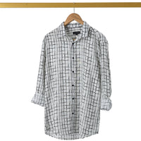 Linen L/S shirt with broken check print