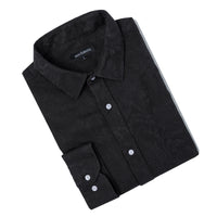 Luxury self embossed L/S shirt with back box pleat