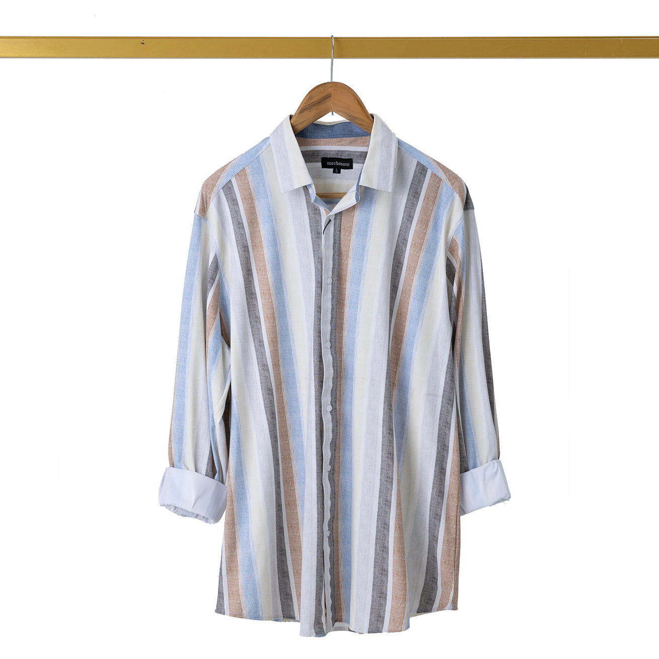 Cotton stretch shirt with stripe design: new cool fabric