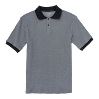 Ribbed polo with contrast collar and cuff
