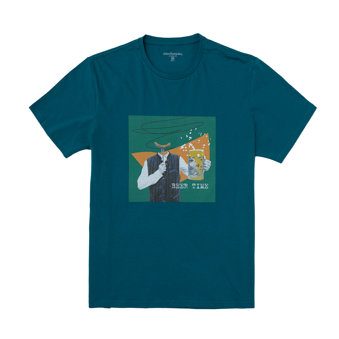 Beer time stretch print T shirt