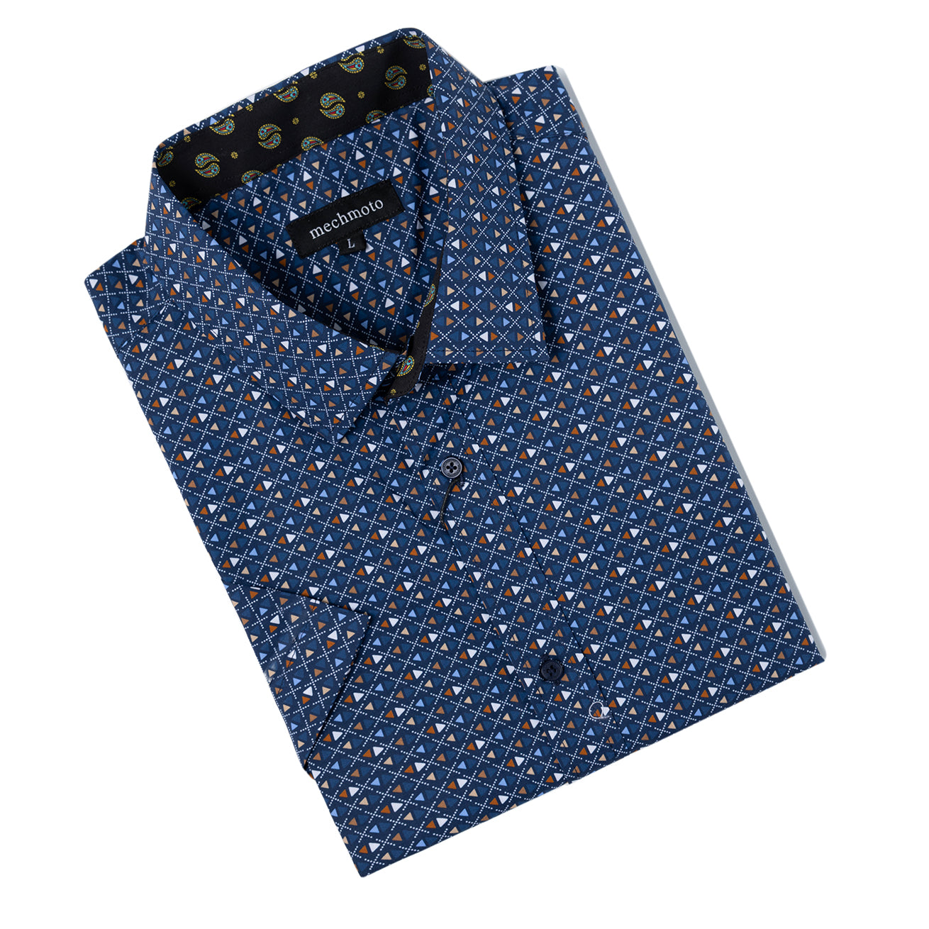 Cotton stretch shirt with triangle design