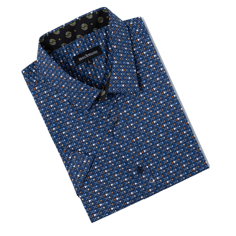 Cotton stretch shirt with triangle design