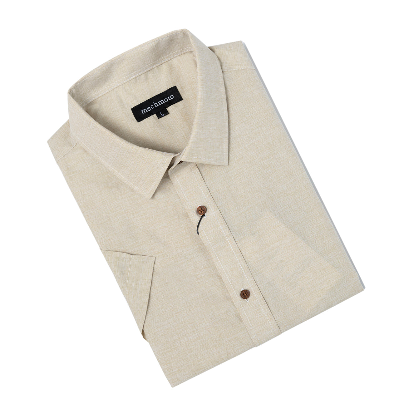 Textured linen blend shirt with stitch pocket detail