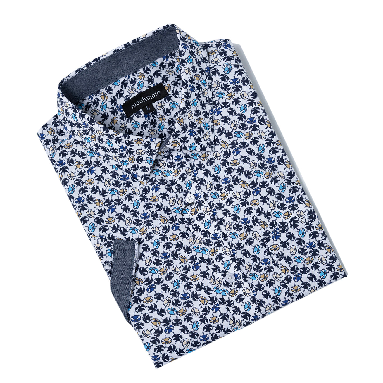 Stretch S/S shirt with umbrella print