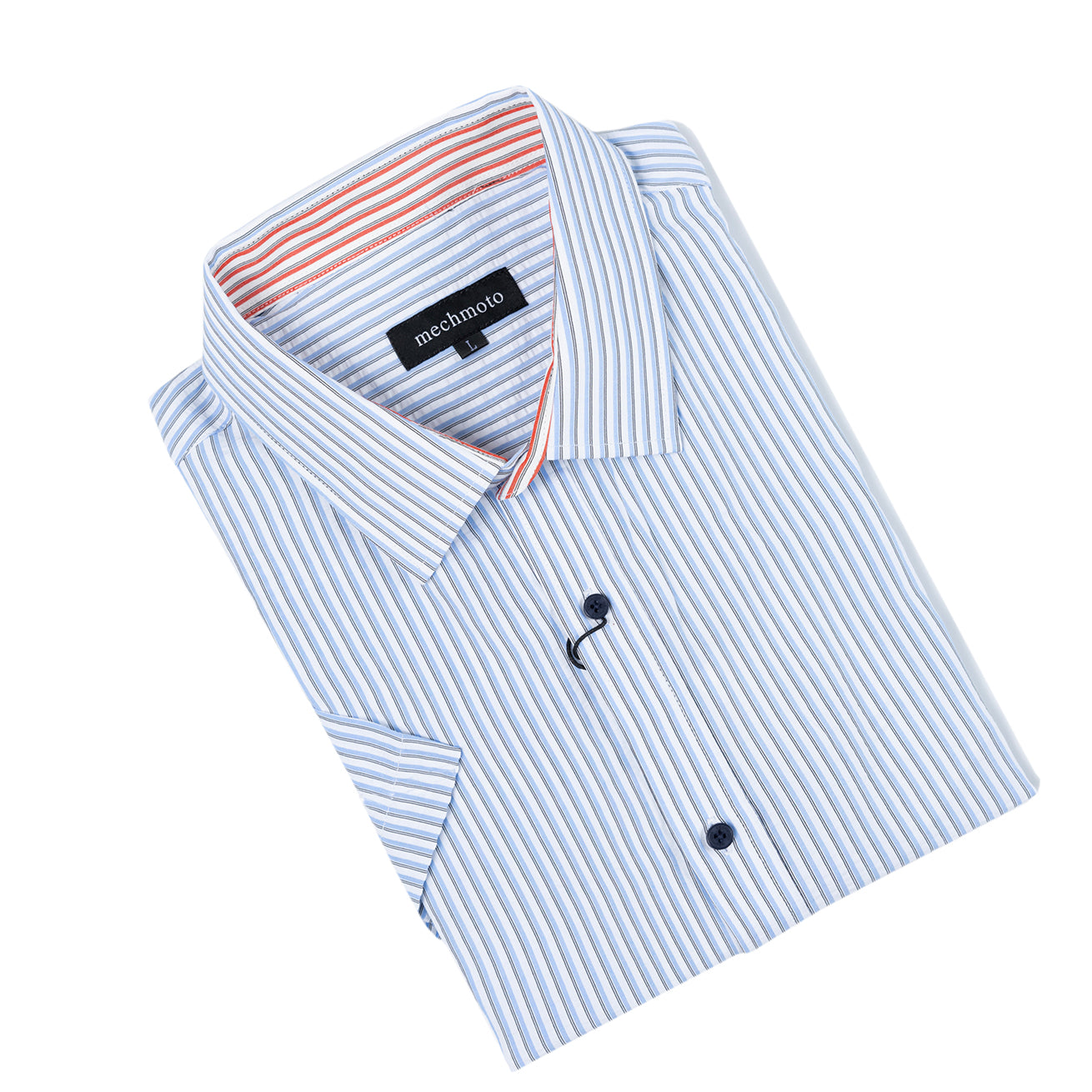 Textured stripe S/S shirt with two back darts