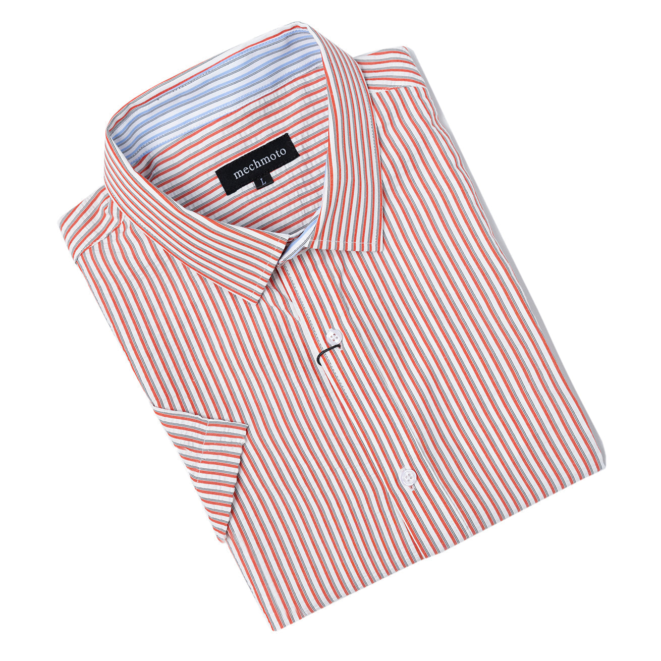 Textured stripe S/S shirt with two back darts