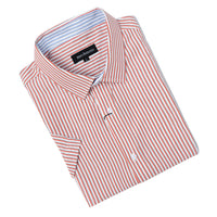 Textured stripe S/S shirt with two back darts