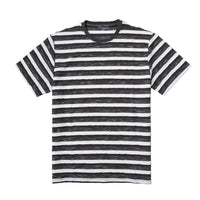 Textured multi stripe crew neck t shirt