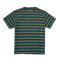 Textured multi stripe crew neck t shirt