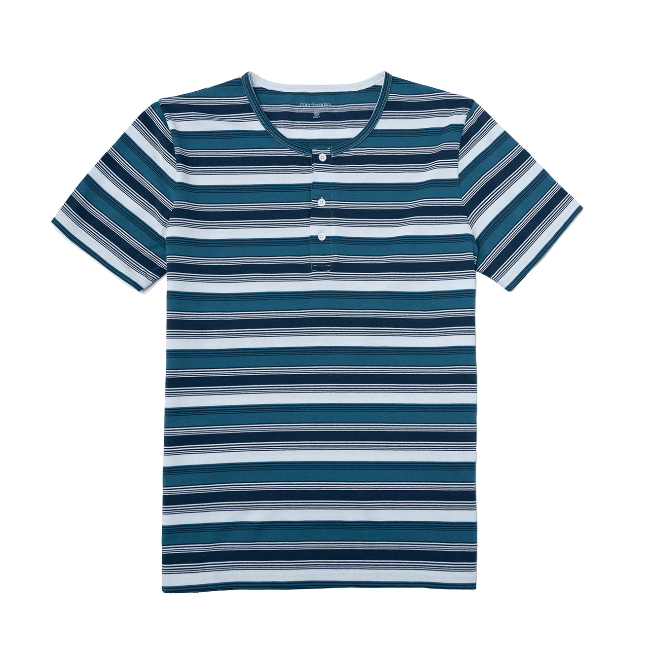 3 Button stripe grandpa t shirt