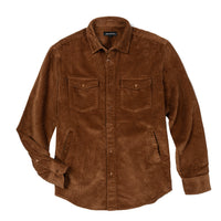 Warm cord shacket with 2 chest pockets and side entry pockets