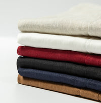 Linen shirt with chest pocket and back box pleat