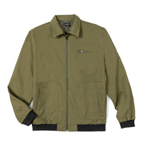 Cotton shell zip through bomber jacket with side entry pocket and inside poket
